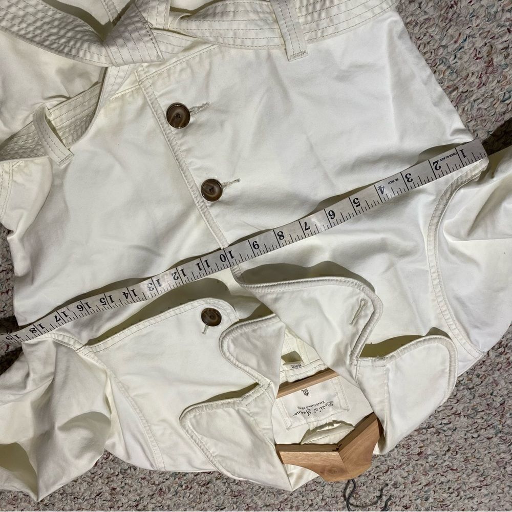 Levi’s Off White Button Front Waist Tie Denim Jacket Coat Womens Size Medium - Picture 3 of 6